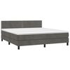 vidaXL Boxspring met matras fluweel donkergrijs 160x200 cm