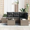 vidaXL Tuin Sofa Set 5 pcs Grijs poly rattan
