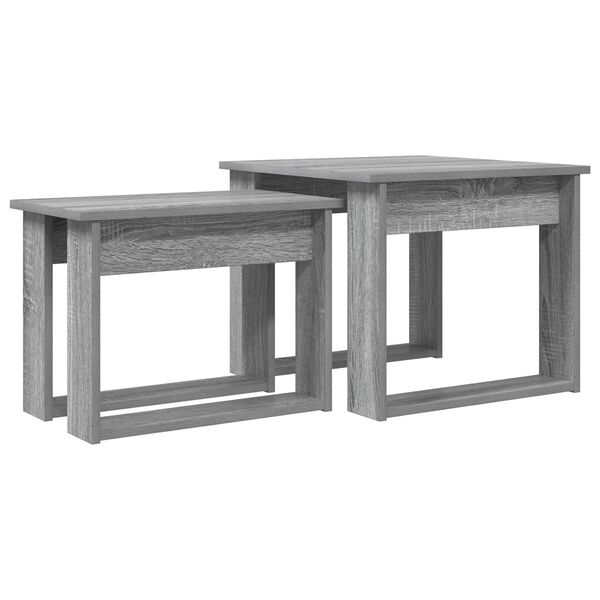 vidaXL Koffietafel Set 2 pcs Grijs Sonoma Bewerkt hout