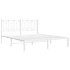 vidaXL Bedframe met hoofdbord metaal wit 150x200 cm