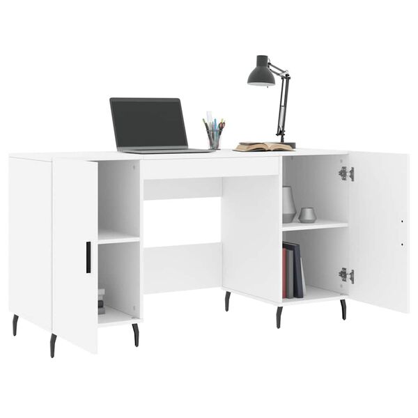 vidaXL Bureau 140x50x75 cm bewerkt hout wit