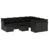 vidaXL 11-delige Loungeset met kussens poly rattan zwart