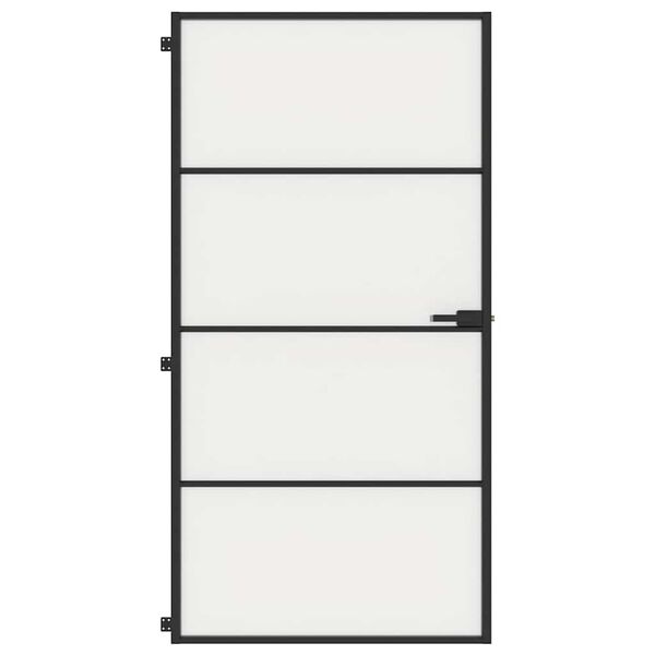 vidaXL Binnendeur smal 102,5x201,5 cm gehard glas en aluminium zwart