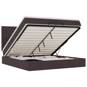 vidaXL Ottoman bed met matrassen en LED's 200x200cm stof donkerbruin