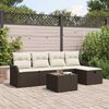 vidaXL Tuin Sofa Set met kussen met opslag 6 pcs Bruin Poly riet