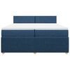 vidaXL Boxspring met matras stof blauw 200x200 cm