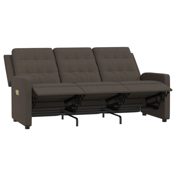 vidaXL Massagestoel 3-zits verstelbaar stof bruin