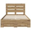 vidaXL Bedframe met lade Artisan Eiken 120 x 190 cm Bewerkt hout