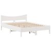 vidaXL Bedframe met hoofdbord massief grenenhout wit 120x190 cm