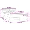 vidaXL Boxspring met matras fluweel lichtgrijs 160x220 cm