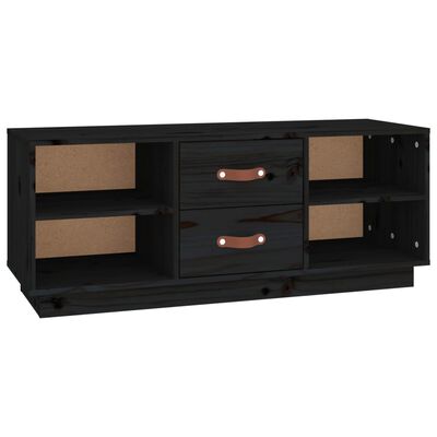 vidaXL Tv-meubel 100x34x40 cm massief grenenhout zwart