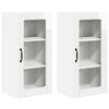 vidaXL Wandglas cabinet PORTO 2 st Hoogglans wit Bewerkt hout