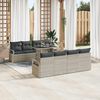 vidaXL Tuin Sofa Set met opslag 9 pcs Lichtgrijs poly rattan