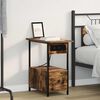 vidaXL Nachtkastje met lade Gerookt eiken 60 x 30 x 61 cm Bewerkt hout