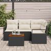 vidaXL Tuin Sofa Set met kussen 5 pcs Zwart Poly riet