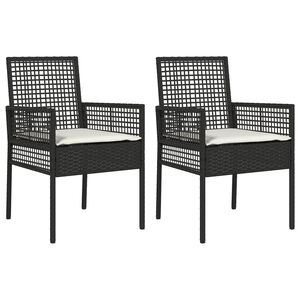 vidaXL Tuinstoel met kussen 2 pcs Zwart 55 x 53 x 85 cm poly rattan