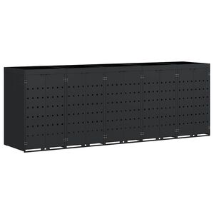 vidaXL Wieltjesbakopslag voor 5 bakken Zwart 340 x 77,5 x 121,5 cm