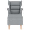 vidaXL Fauteuil met voetenbankje stof lichtgrijs