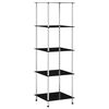 vidaXL Kastje 5-laags 40x40x130 cm gehard glas zwart