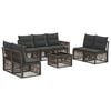 vidaXL Tuinbankenset 8 pcs Grijs en Donkergrijs poly rattan