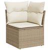 vidaXL 5-delige Loungeset met kussens poly rattan en acaciahout beige