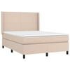 vidaXL Boxspring met matras kunstleer cappuccinokleurig 140x190 cm
