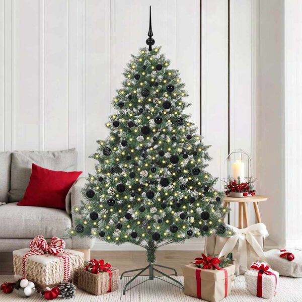 vidaXL Kunstkerstboom met 300 LED Groen 180 cm PVC en Plastic en Staal