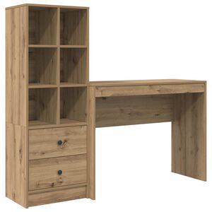 vidaXL Bureau Artisan Eiken 145,5 x 40 x 127 cm 2 st