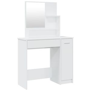 vidaXL Kaptafel met spiegel 86,5x35x136 cm hoogglans wit