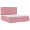 vidaXL Ottoman bed met matrassen en LED's 200x200cm fluweel roze