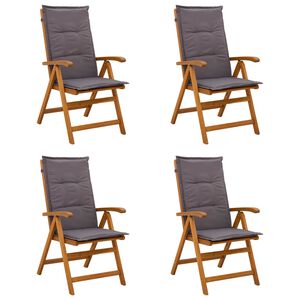 vidaXL Recliner Tuinstoelen 4 st Naturel Massief Acaciahout