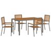 vidaXL Tuin eettafelset 5 st Grijs en Bruin poly rattan