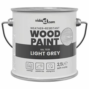 vidaXL Houtverf Grijs 2,5 L Wandprint