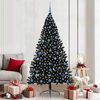 vidaXL Kunstmatig Voorverlicht Kerstboom met 300 LED Zwart 210 cm PVC