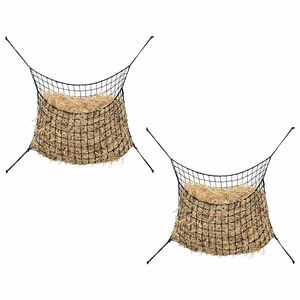 vidaXL Hooinetten 2 st 90x60 cm rechthoekig polypropeen zwart