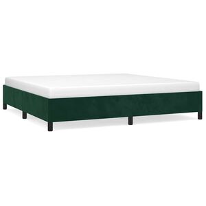 vidaXL Bedframe zonder matras 200x200 cm fluweel donkergroen