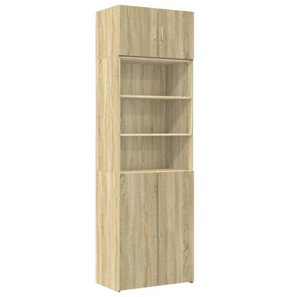 vidaXL Opbergkast 70x42,5x225 cm bewerkt hout sonoma eikenkleurig