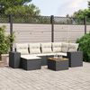 vidaXL 7-delige Loungeset met kussens poly rattan zwart