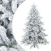 vidaXL Kunst Kerstboom met Geveerde Takken, Sneeuw Bedekt Wit 210 cm
