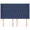 vidaXL Hoofdbord met randen 147x16x118/128 cm stof blauw