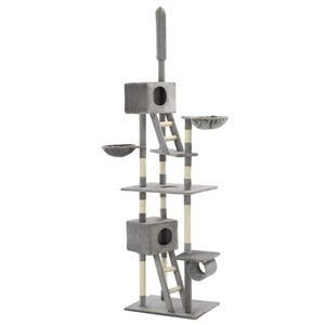 vidaXL Kattenkrabpaal met sisal krabpalen 230-260 cm grijs