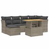 vidaXL 7-delige Loungeset met kussens poly rattan grijs