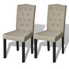 vidaXL Eetkamerstoelen 2 st stof camel