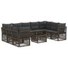 vidaXL Tuinbankenset 10 st Grijs poly rattan