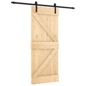 vidaXL Schuifdeur 85 x 210 cm Massief Grenenhout (Niet-Behandeld)