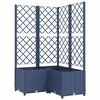 vidaXL Plantenbak met latwerk 80x80x136 cm polypropeen blauwgrijs