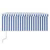vidaXL Luifel met rolgordijn, LED en windsensor 3x2,5 m blauw en wit