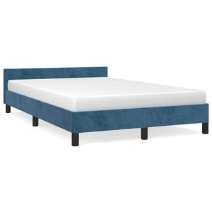 vidaXL Bedframe zonder matras 120x190 cm fluweel donkerblauw