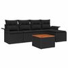 vidaXL Tuinbankenset 6 st Zwart poly rattan