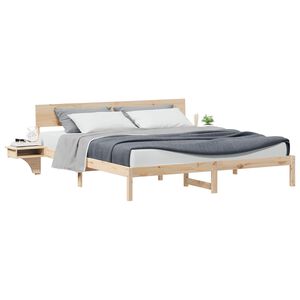 vidaXL Bedframe met hoofdeinde Bruin 180 x 200 cm Massief grenenhout